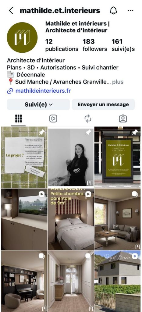 Page Instagram - Mathilde et Intérieurs